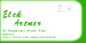 elek artner business card